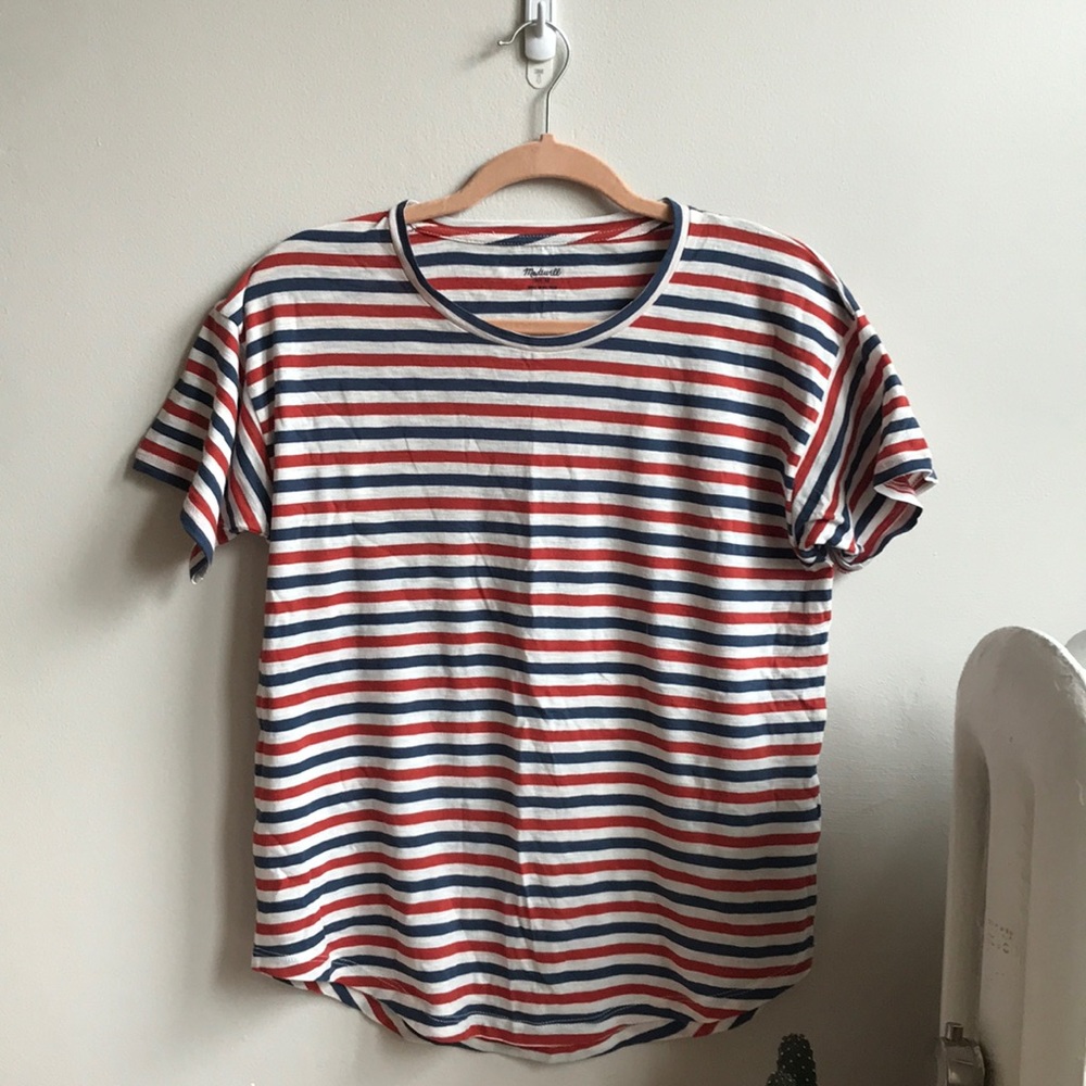 Madewell Red n Blu Stripe Tee